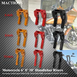 Motorcycle Handlebar Riser 6'' 8'' 10'' Handle Bar Clamp Risers For Harley Softail Sport Glide FLSB Lowrider ST FXLRST 2018-Up