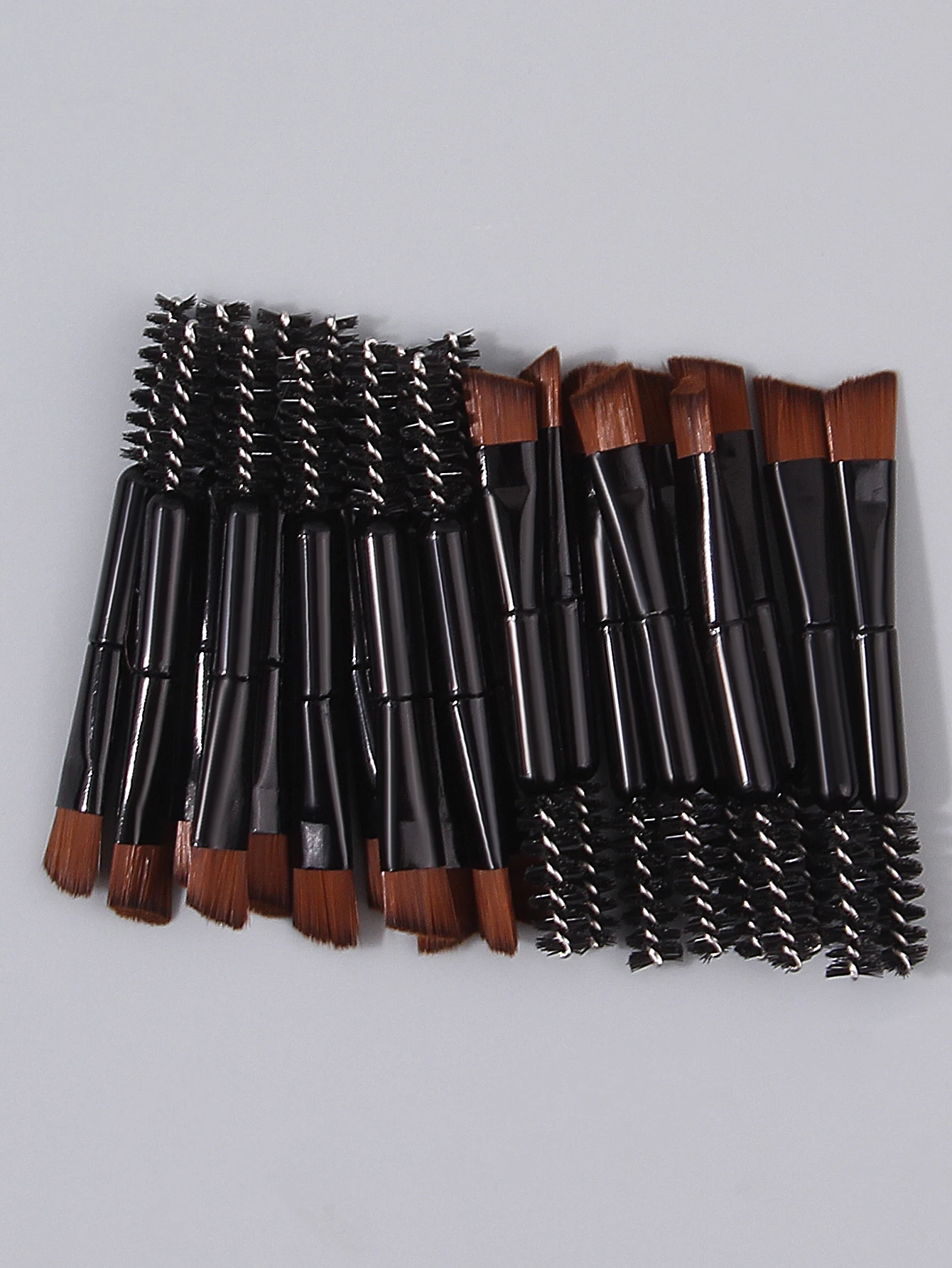 Mini pincel multifuncional para maquiagem de olhos, 20 peças, pincel de cílios de cabeça dupla, pincel de delineador, pente de cachos em espiral, pincel de sobrancelha