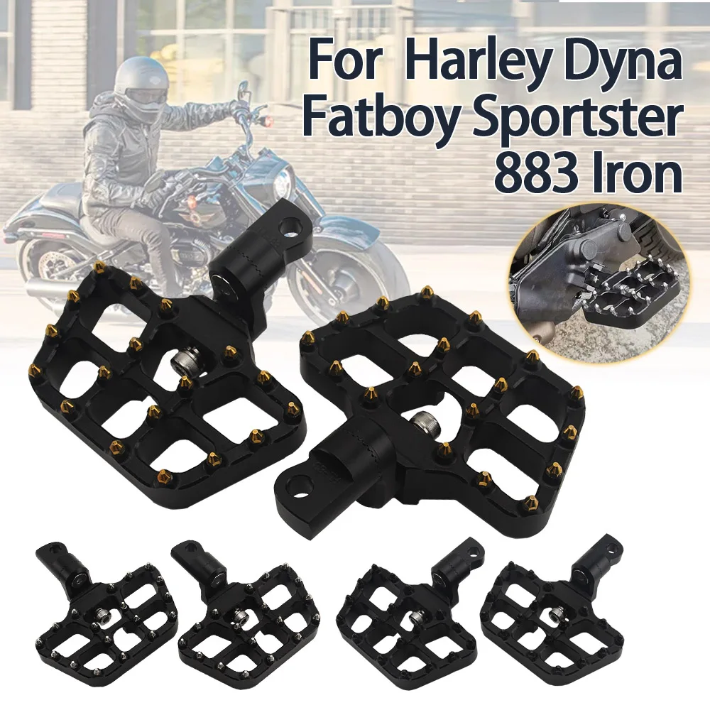 

Motorcycle Front Footrest Adjustable Wide Floorboards Rotatable Rider Footboard Foot Rest Pedal For Sportster 883 XL883 XL1200