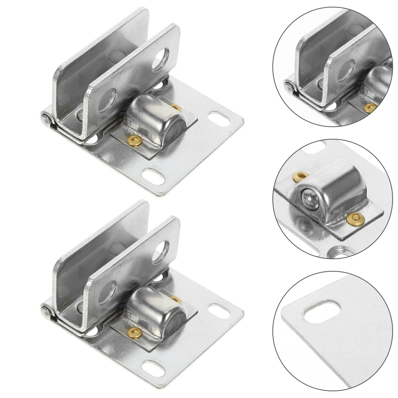 

4pcs Glass Door Stainless Frameless Cabinet Pivot Hinge For Showcase Wine Cabinet Heavy Duty Replacement Clip Hinge