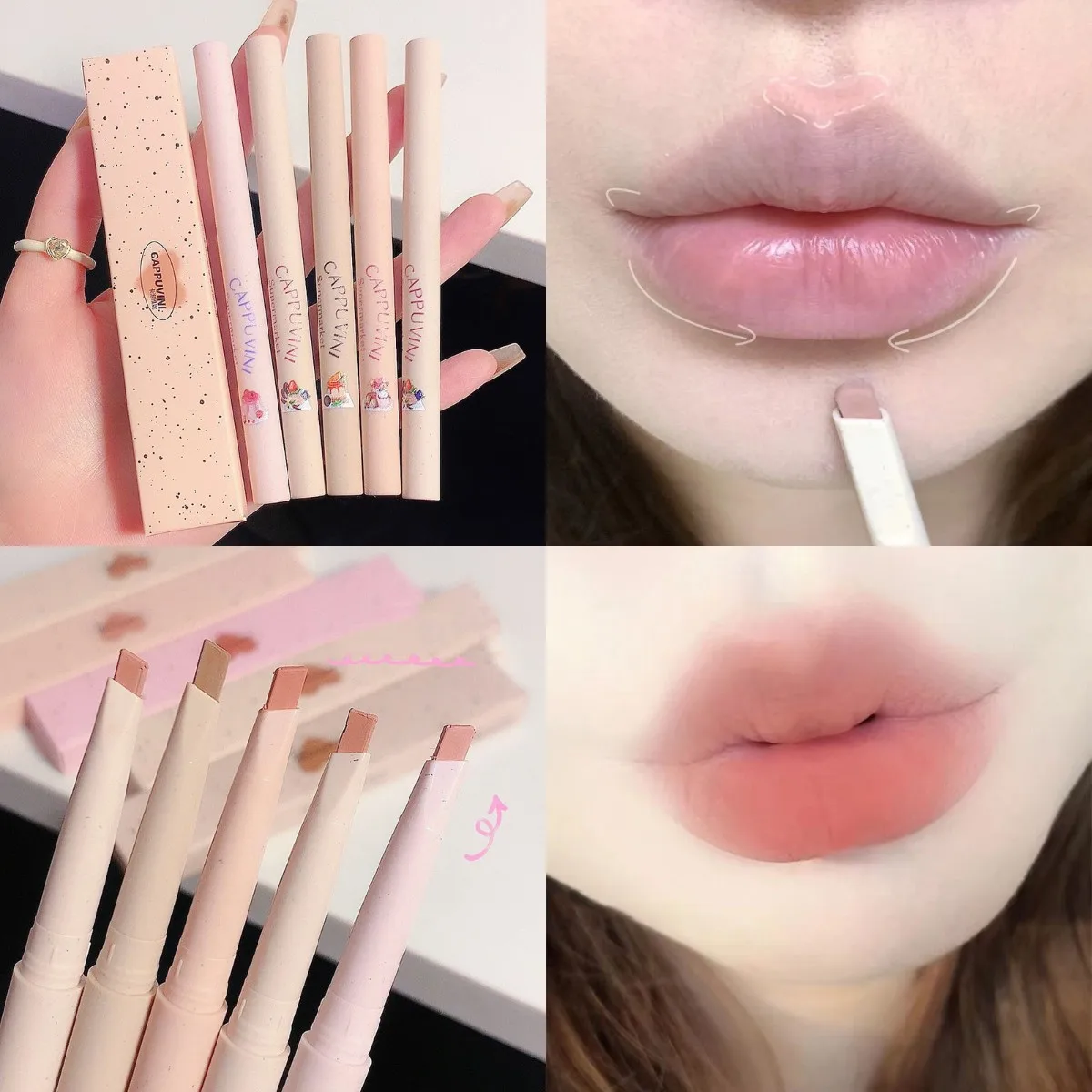 Matte Nude Lip Liner Pencil Long Lasting Waterproof 3D Lips Plump Lipstick Natural Outline Lip Contour Line Makeup Lipliner Pen