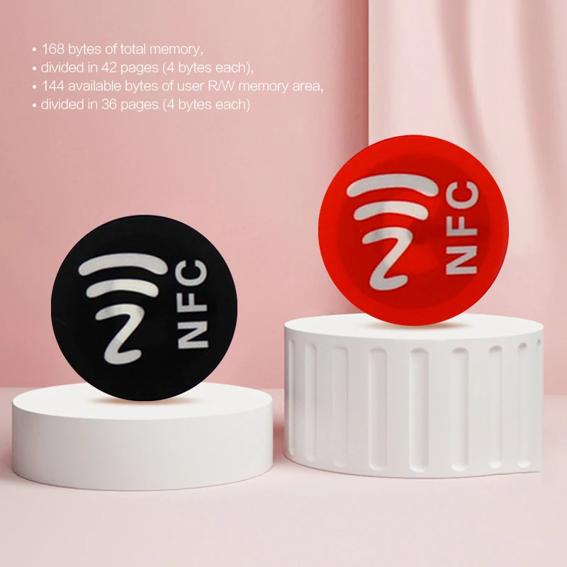 모든 휴대폰용 방수 PET 소재 NFC 스티커, 스마트 접착제 Ntag213 태그, 무작위 색상, 1 개