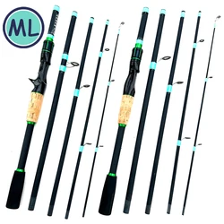 Cañas de pescar giratorias de carbono, 1,8 m, 2,1 m, peso del señuelo 3,5-14g ML, para pesca de trucha, lucio y Micro peces
