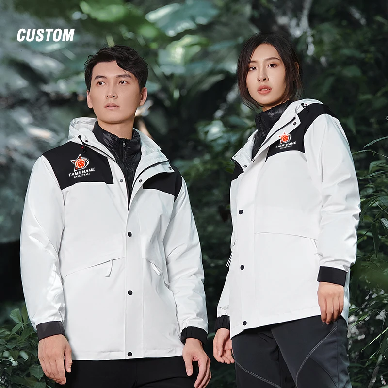 Custom Ski Jacket Warm Men Down Jacket print logo Removable Jacket Thicken Outdoor waterproof jacket Winter Down Coats