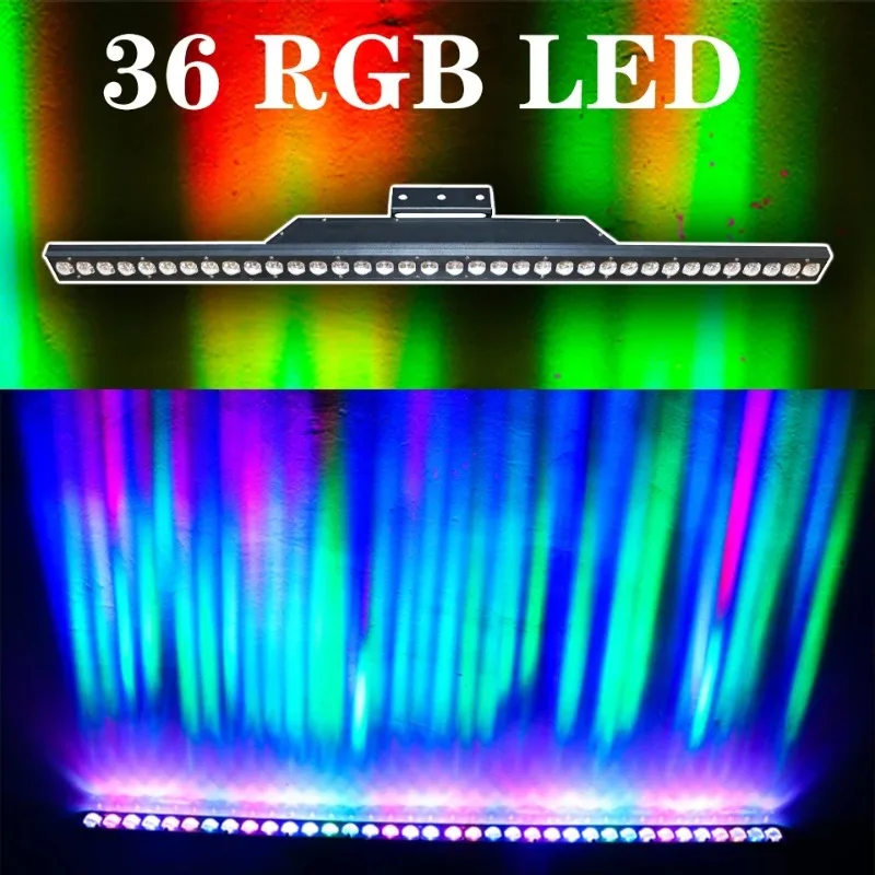 

2 шт. 36-светодиодные RGB 3-в-1 линейные LED-светильники с точечным управлением DMX512 для заливающего освещения стен, сцены, дискотек, вечеринок, скачек