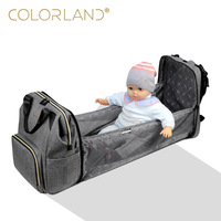 Folding Baby Diaper Bag Crib Bed 3 In 1 Multi-function Mummy Bag Large-capacity Baby Backpack Female Mommy Outting Bag