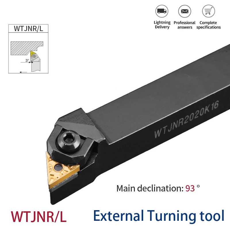 External Turning Tool Holder WTJNR3232P16 WTJNR1616H16 WTJNR2020K16 WTJNR2525M16 Carbide Inserts Lathe Cutting Tools Bar