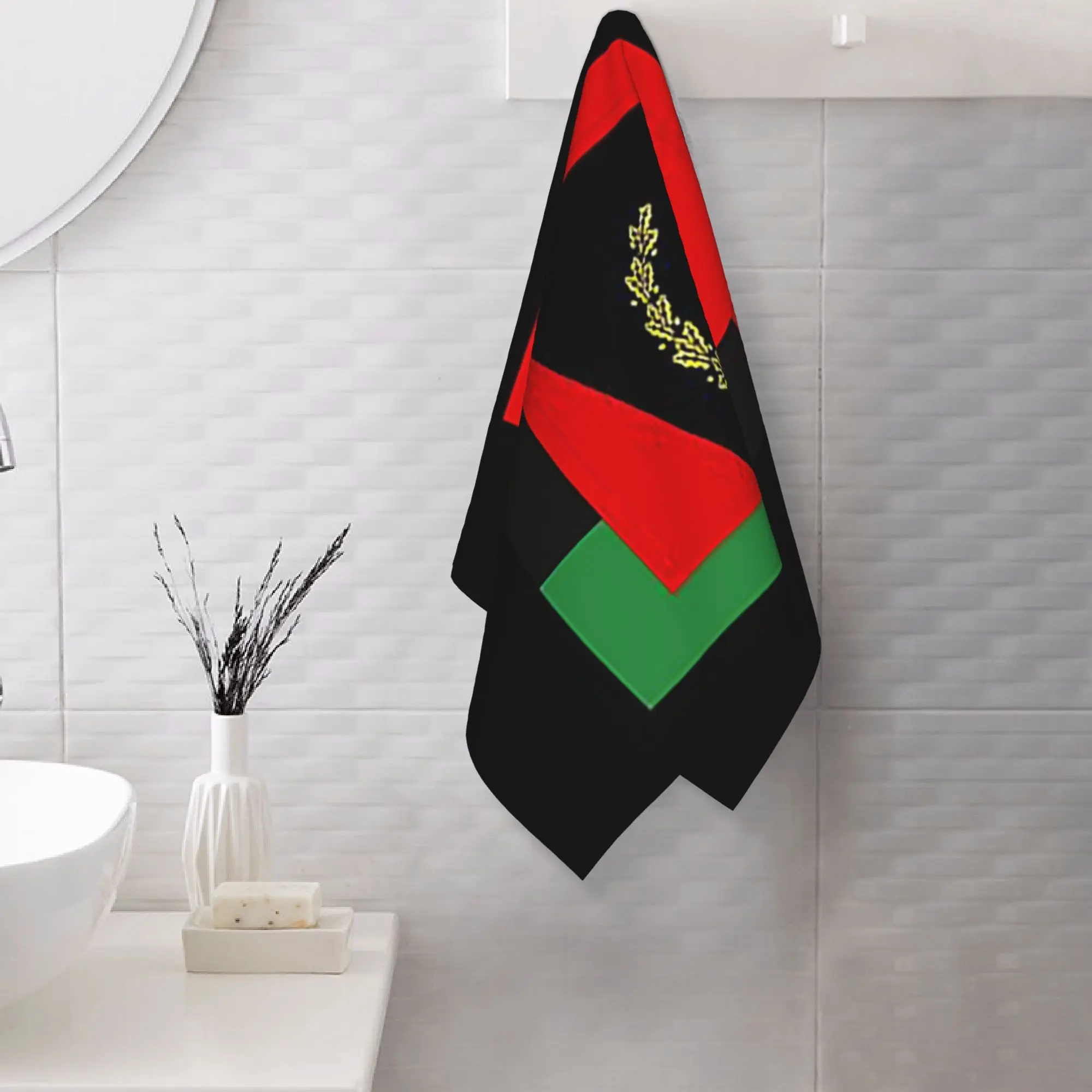 Custom Copy of Black American Heritage Flag Soft Face Towel Quick Dry Pool Bath Cotton Towels Breathable