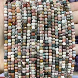 2 3 4MM Faceted Natural Square Alxa Agates Stone Spacer Loose Beads For Jewelry Making DIY Bracelet Necklace Accessory