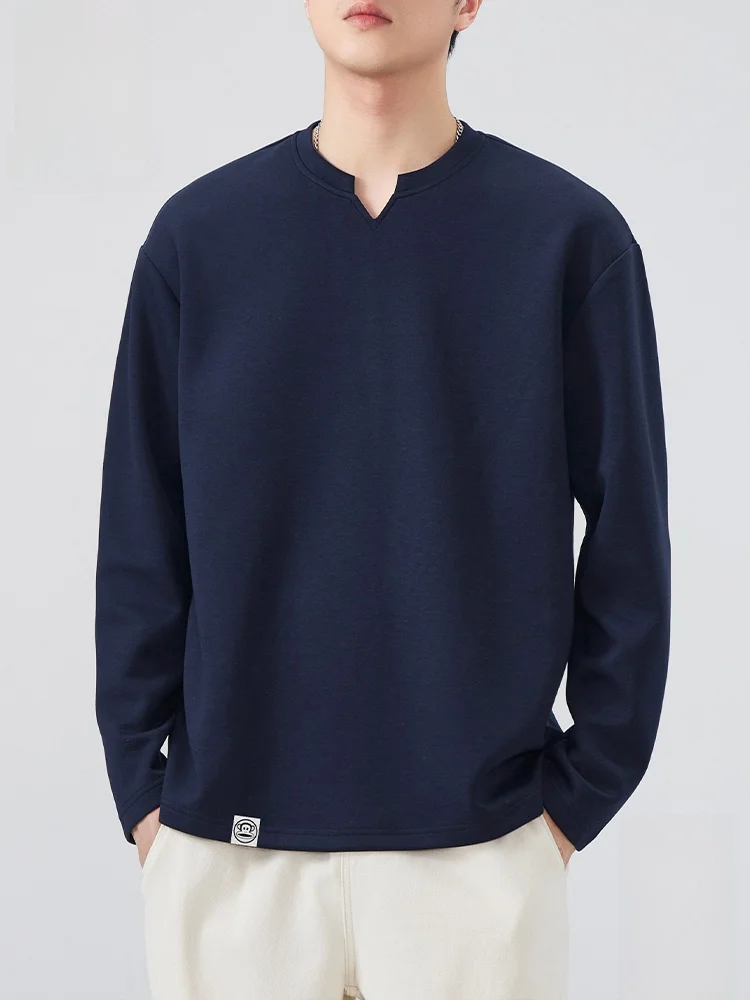 

PaulFrank Men's Long Sve T-irt V-Ne Loose Color Base Layer irt Spring Autumn Casual Sle Polyester Cotton Blend