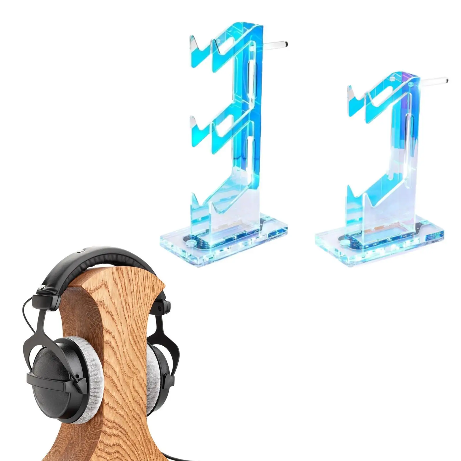 Suporte para Controle de Jogo para Desktop, Economizador de Espaço, Decorativo, Suporte Premium para Controle de Jogos e Headset com Luzes