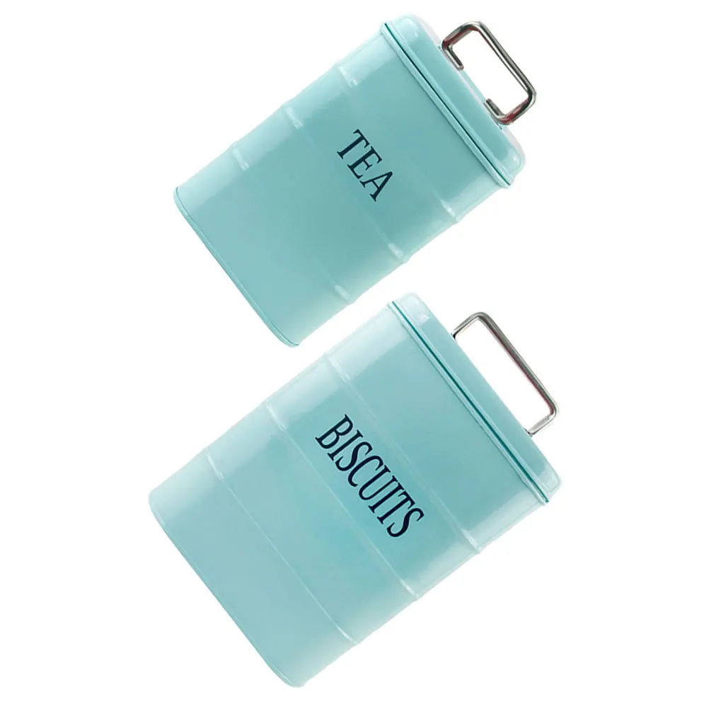

1Set Tea Storage Jar Airtight Iron Canister Small Multi-Functional Snack Container Moisture Proof Food Storage