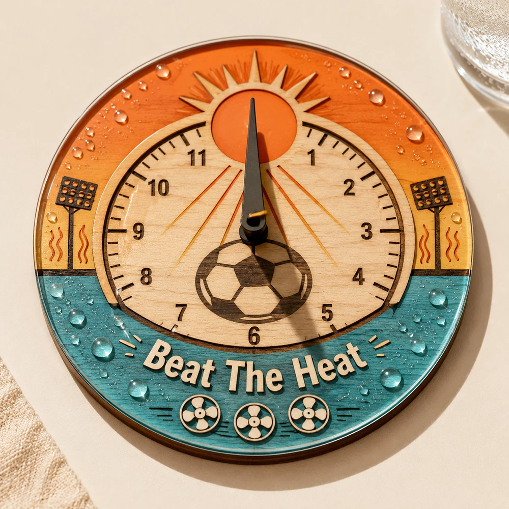 

Acrylic Coaster Round Clear Football Clock Cool Summer Print Heat Proof Pad Sun Water Art Unique Present For Soccer Fan