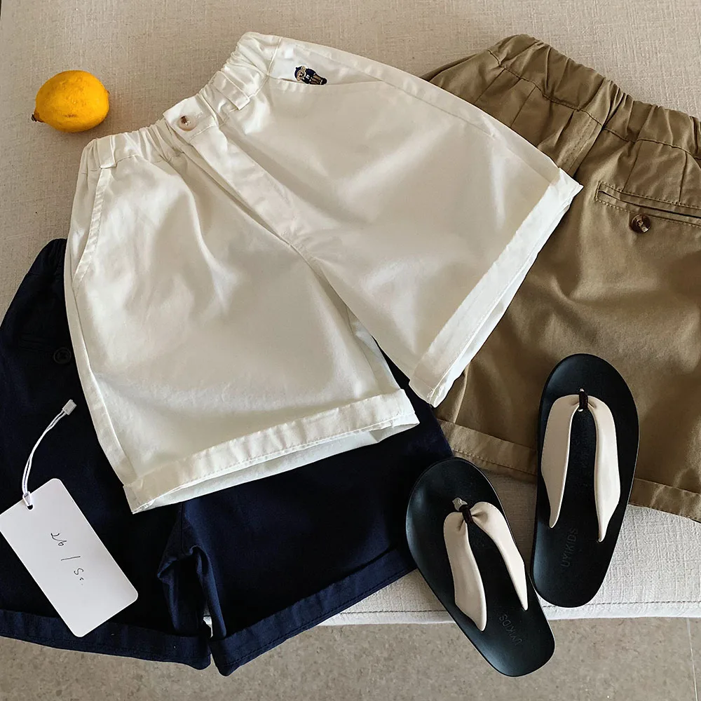 子供のカジュアルショートパンツ薄い5点パンツ夏の新スタイルベビーコットンパンツ男の子女の子ファッショナブルなストレートレッグパンツ