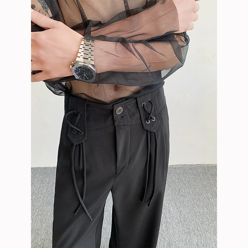 

Итальянские неаполитанские свободные прямые брюки Pure Bla Sli Design повседневные брюки с высокой талией слегка эластичная летняя одежда