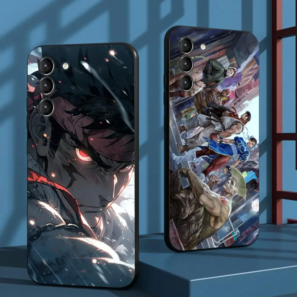 Classic Street Fighter game cool design Phone Case For Samsung Galaxy S26 S25 S24 S23 S22 S21 Plus Ultra Note20 Soft Black