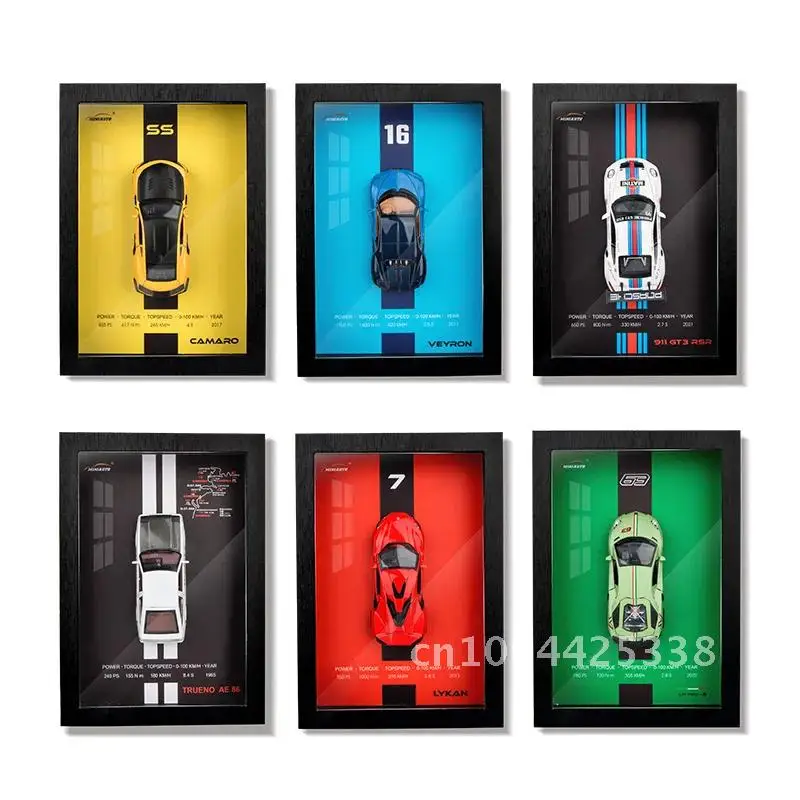 1:32 AE86 911 LP780 Chiron Lykan Hanging Paintings Picture Frame Alloy Car Diecasts & Toy Vehicles Car Model Toys For Children