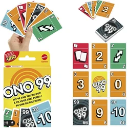 Juego de cartas ONO 99 para Niños y Familias, 2 a 6 jugadores, añadir números, Para edades de 7 años y mayores