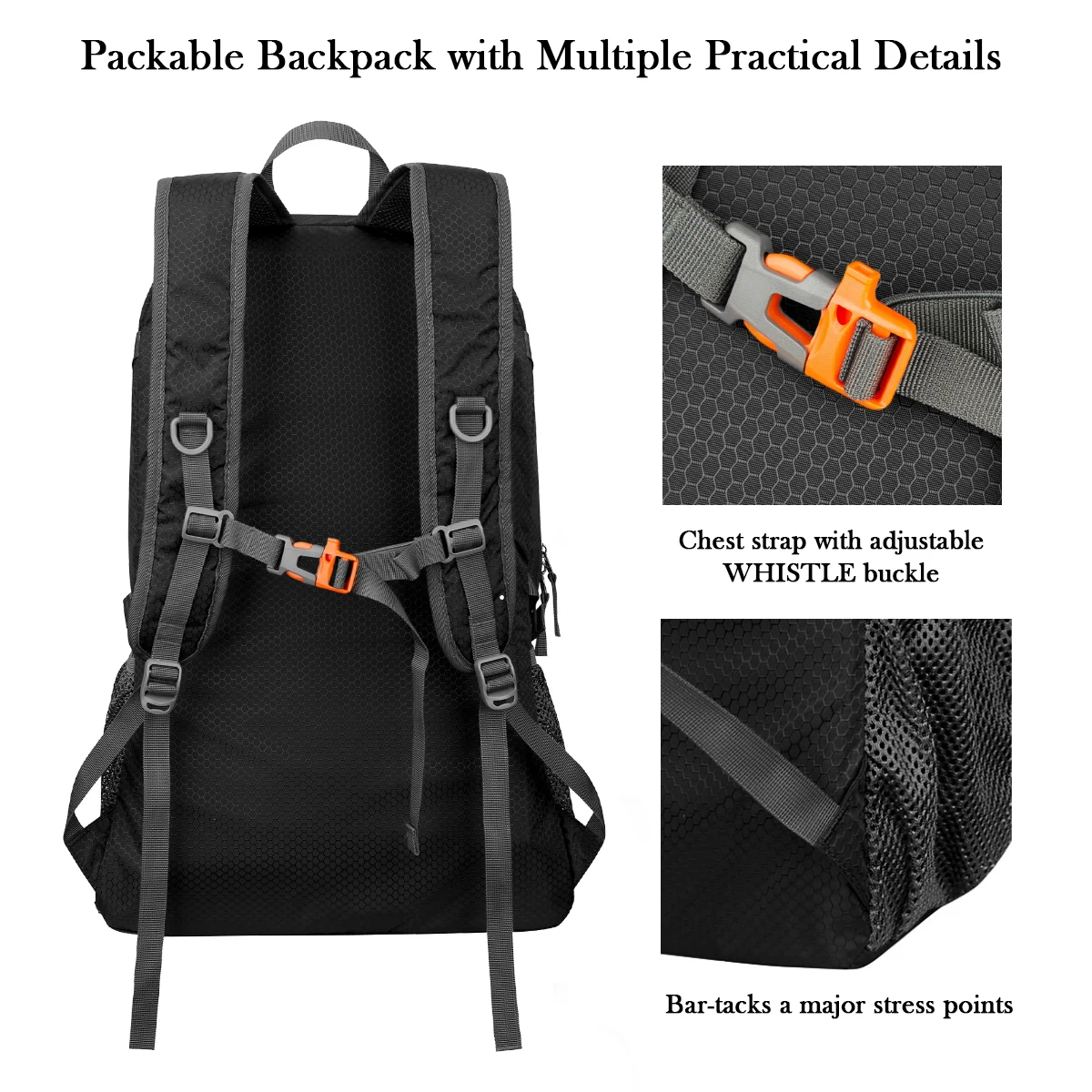 Mochila de viaje impermeable para hombre y mujer, morral ligero para exteriores, senderismo, Camping, escalada, plegable, 40L