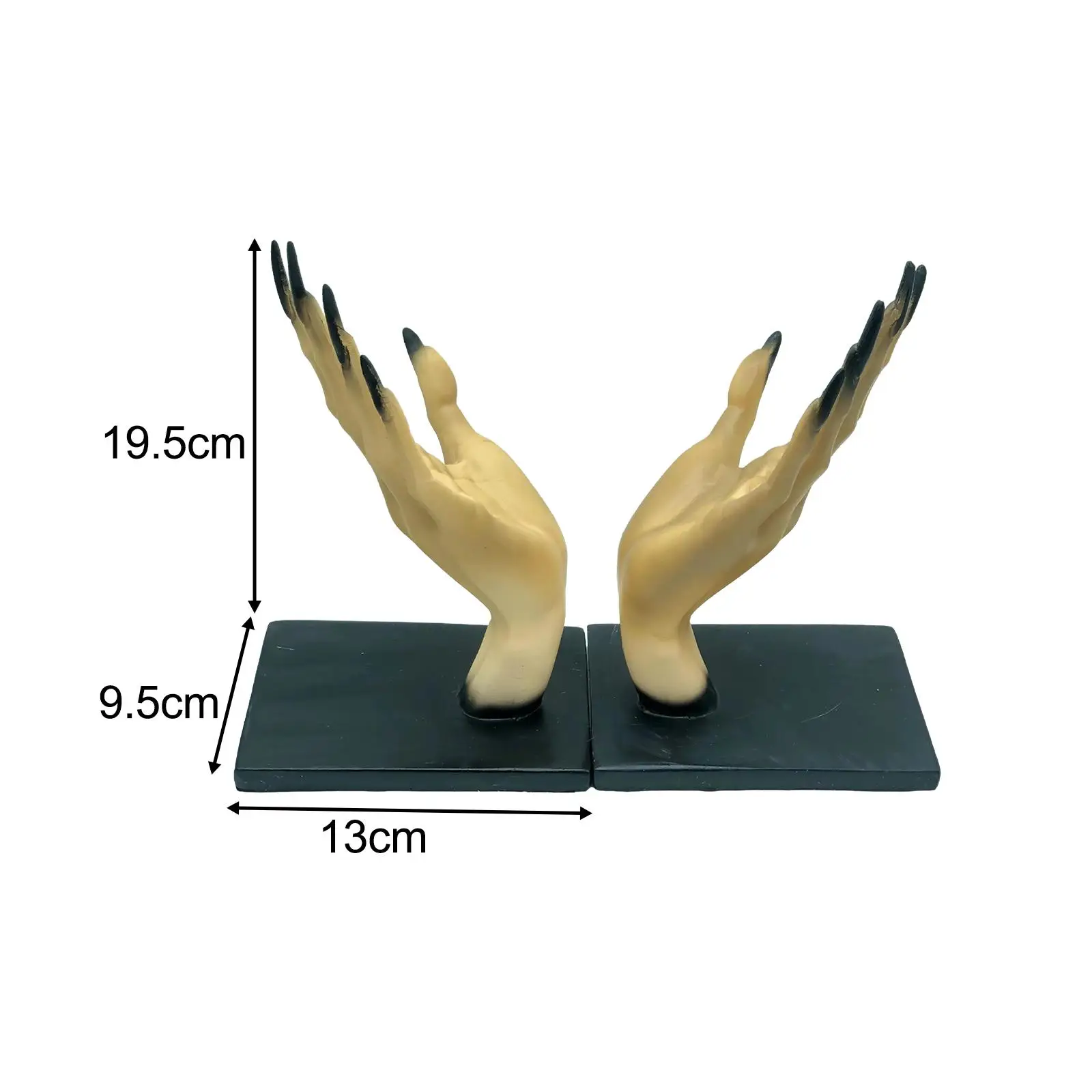 Halloween Resin Witch Hand Bookends Decorative Bookshelf Decor for Study Room Spooky Book Stand