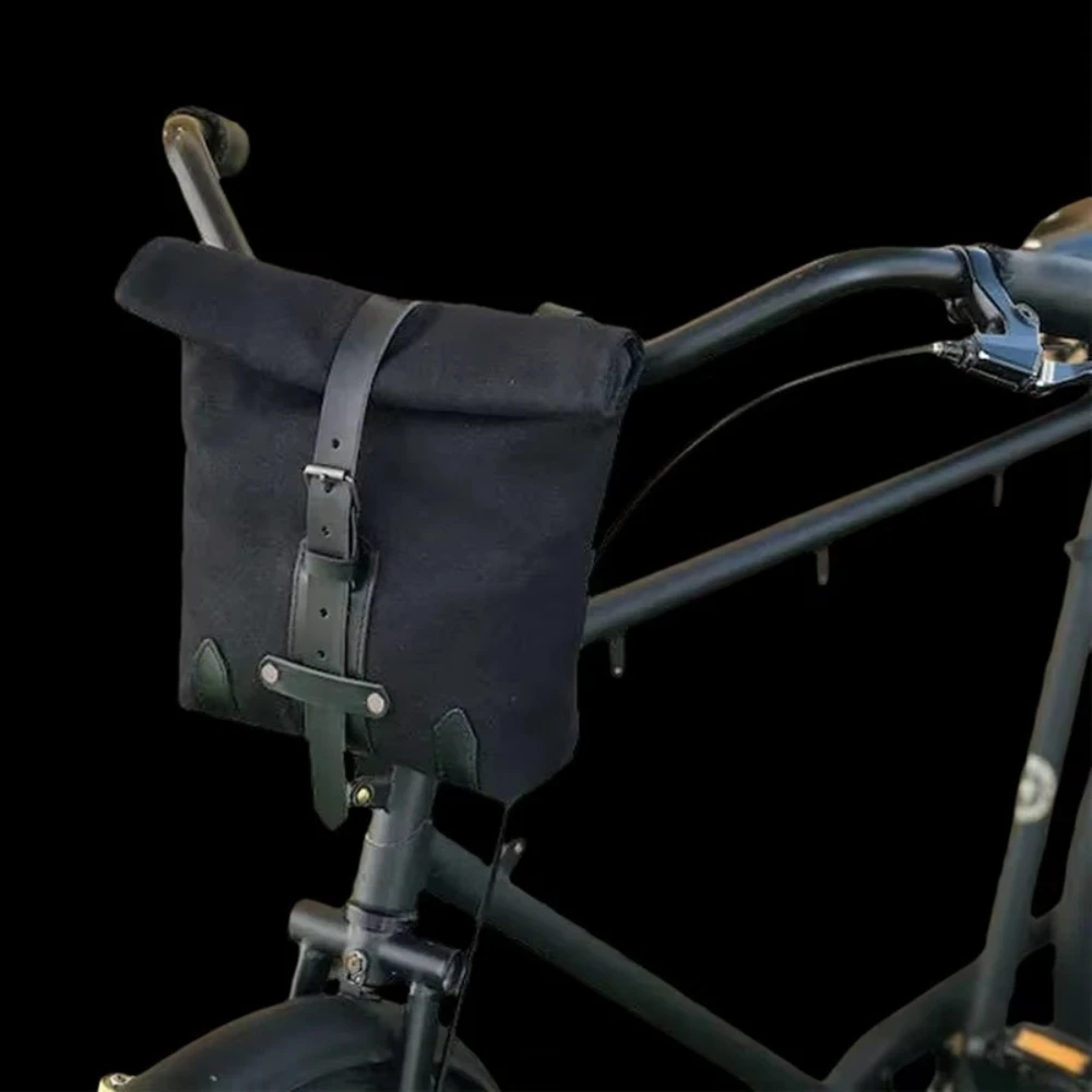 For Small E-bike Hanging Toolkit Tool Bag Motorcycle Saddle Bag Satchel Vintage Retro Waterproof Oil Wax Canvas Hanging Backpack