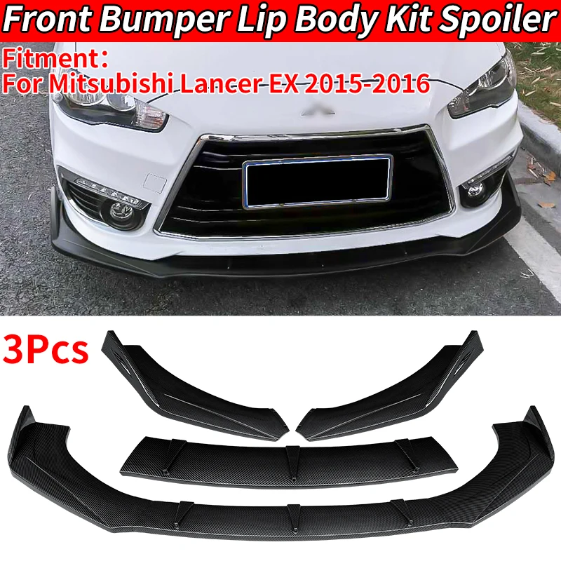 

For Mitsubishi Lancer EX 2015-2016 Car High Quality Accessories Carbon Fiber Look ABS Front Bumper Splitter Lip Diffuser Spoiler