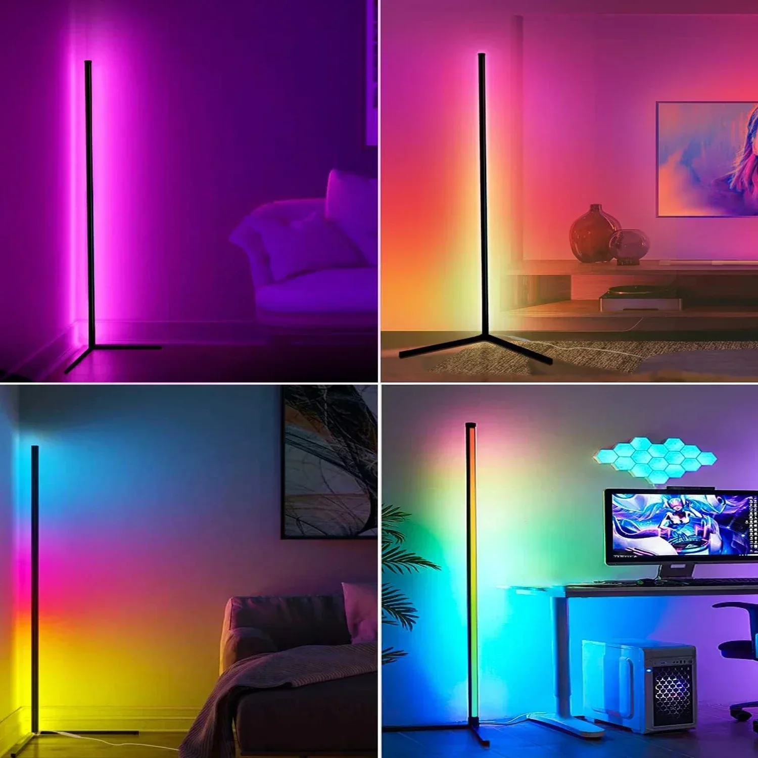 Nuove lampade da terra a Led Dream Color Night Light Music Sync Modern 16 milioni di colori che cambiano in piedi RGB Mood Light Remote Control