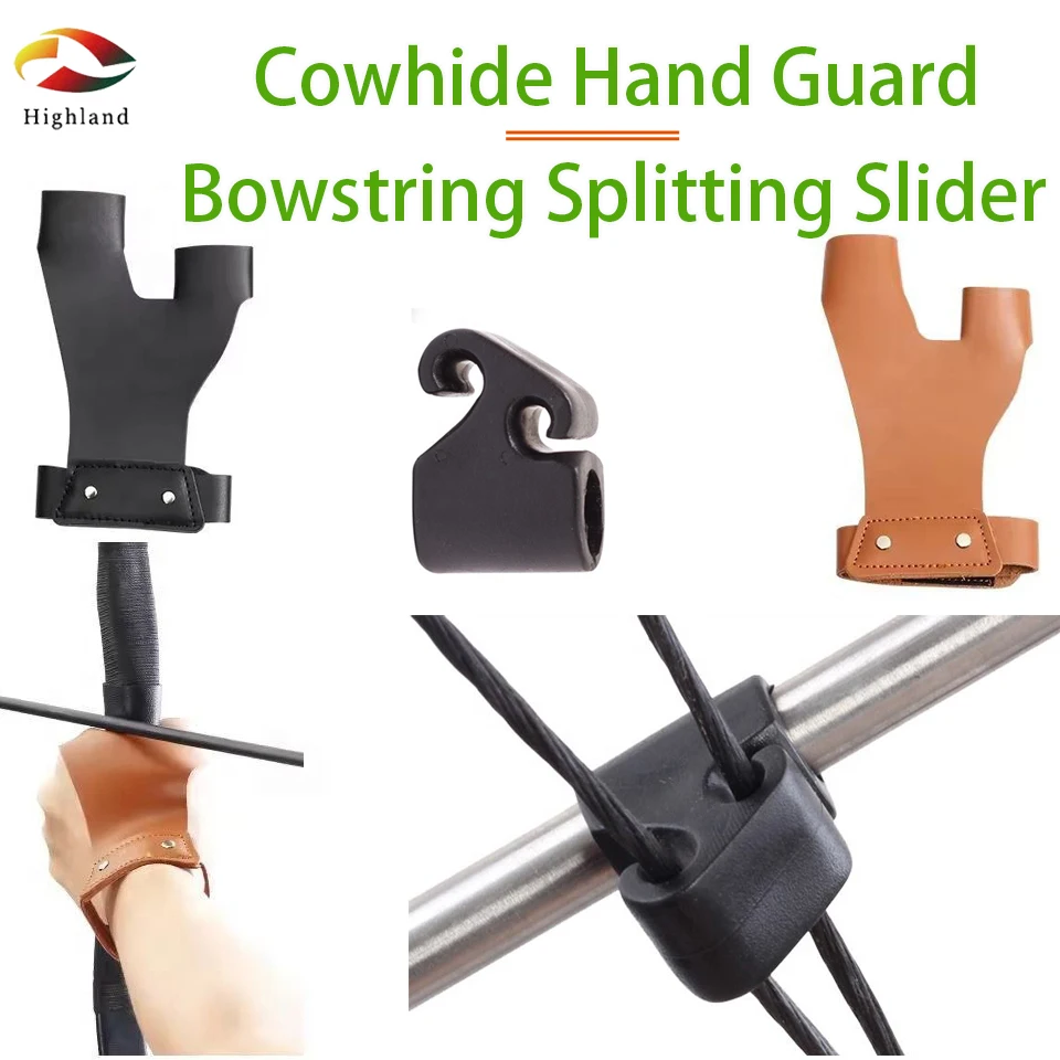 

Traditional Archery Cowhide Handguard Composite Pulley Arrow Splitter Shooting Sports Protectors For Hunting Shooting