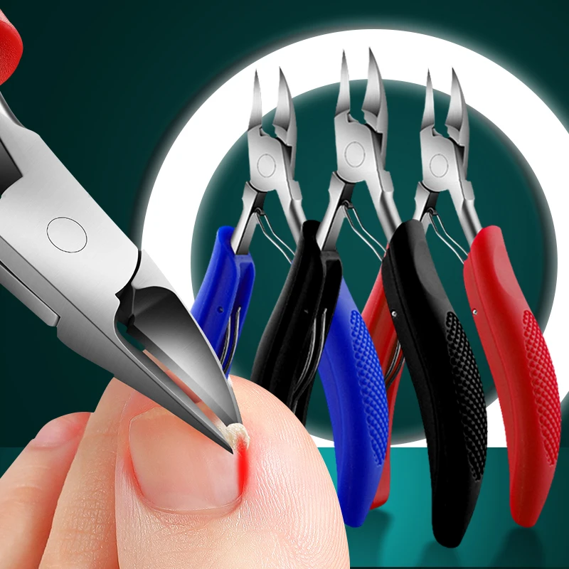 1Pcs Ingrown Nail Clippers Precision Thick Toenail Cutter Ingrown Curly Nails Heavy Duty Stainless Steel Nail Nippers