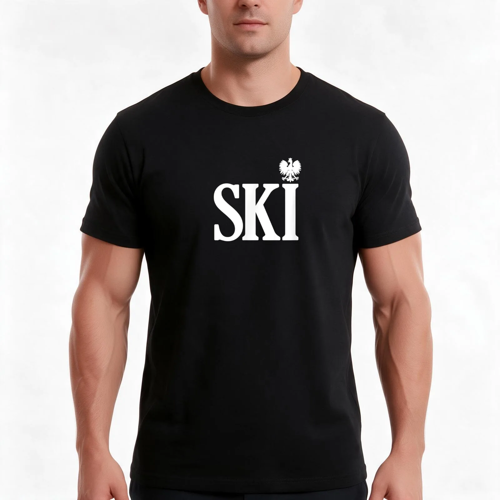 SKI Polish Surnames Ending Polish Eagle Dyngus Day T-Shirt, Summer Casual Cotton Tee, Oversized Streetwear Tops, 100% Cotton