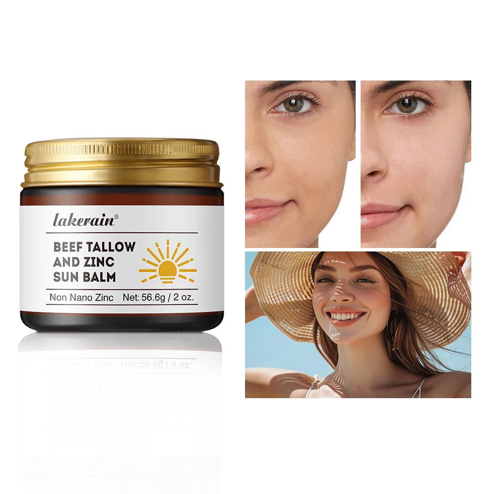 Lakerain Tallow + Balsamo solare zinco - Stick idratante per labbra e viso SPF, crema solare antiossidante e ricca per la cura all'aperto