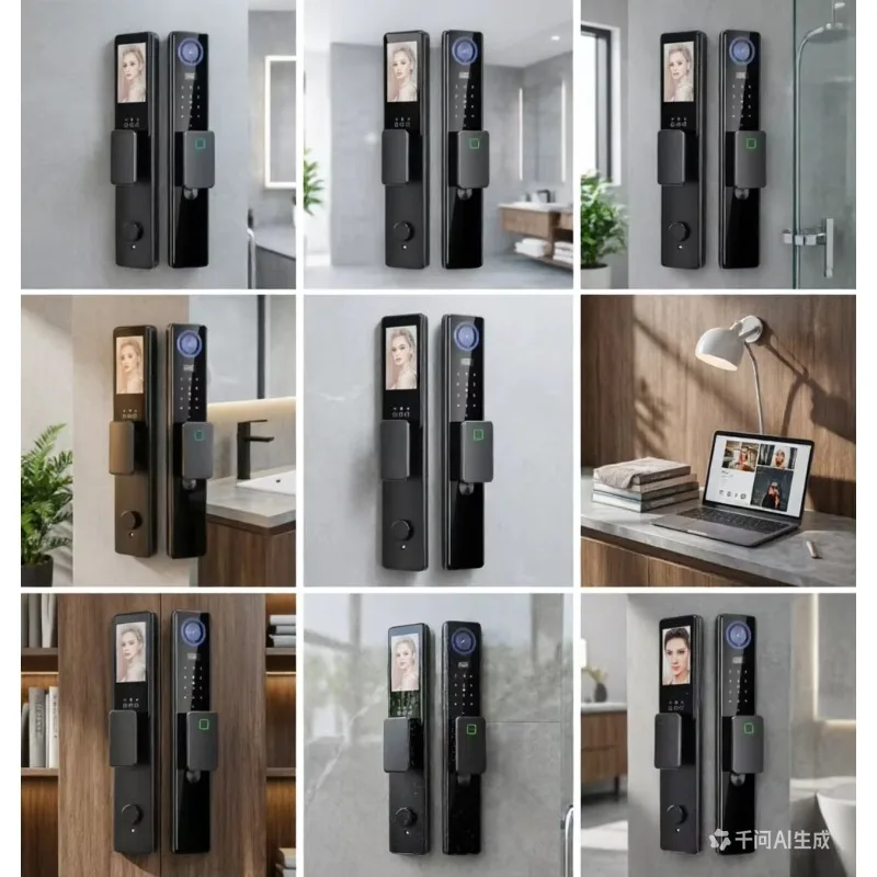 AllFull Smart Door Lock 3D Facial Recognition Fingerprint Password IC Card Key Access WiFi Remote Control HD Camera Xiaofeng
