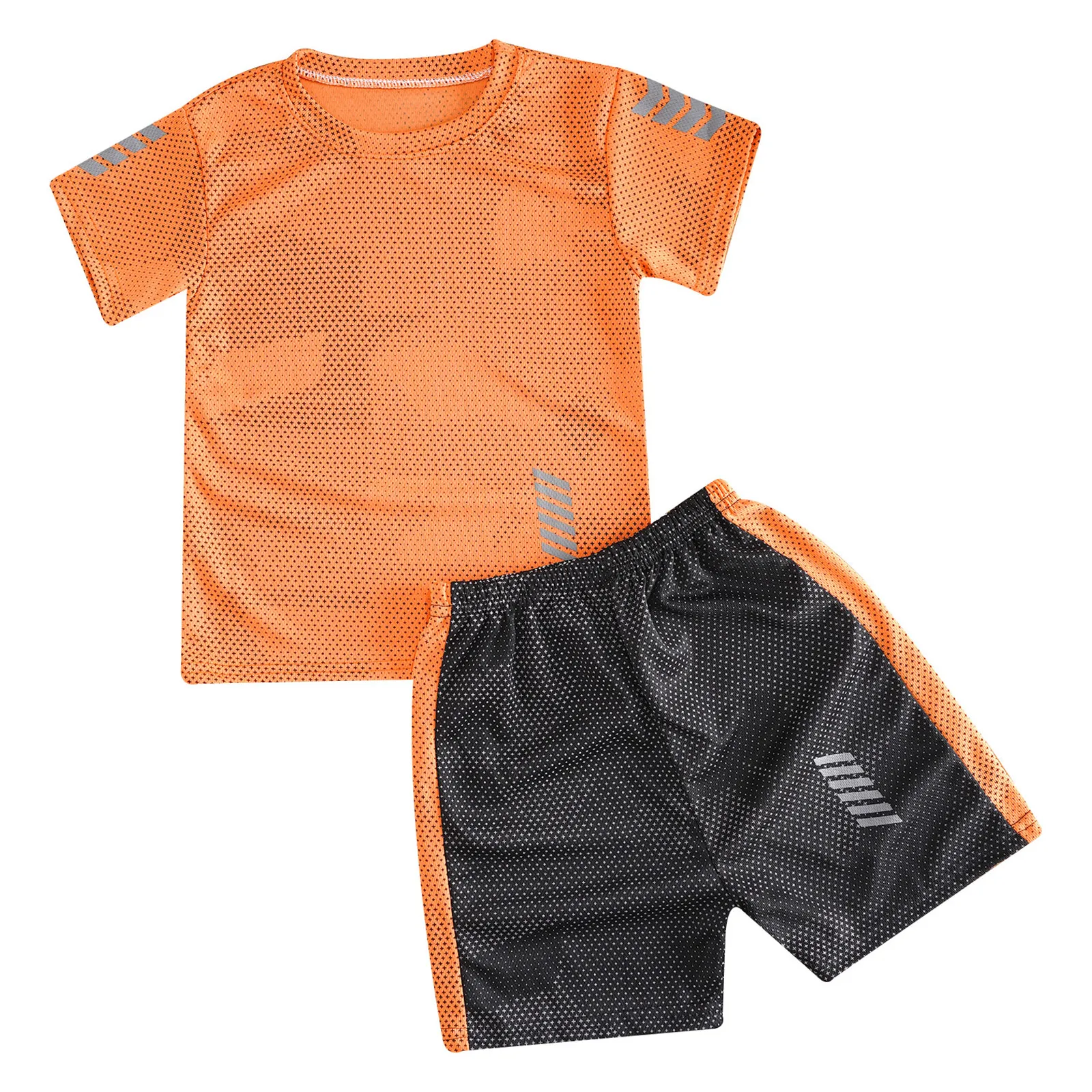 

Kids Boys Summer Football Basketball Suit Quickly Dry Breathable Sport Wear Short Sleeve T-shirt+Shorts Set Running Beachwear