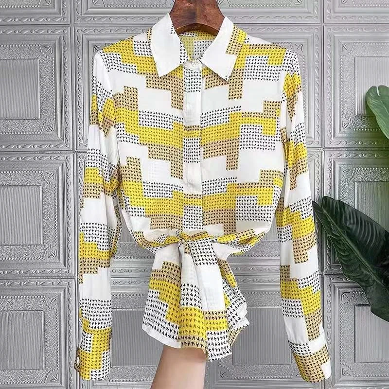 FANIECES S-3XL Vintage Print Women Blouses Runway Baroque Elegant Office Ladies Long Sleeve Shirts Tops Blusas De Mujer Блуз - Image 6