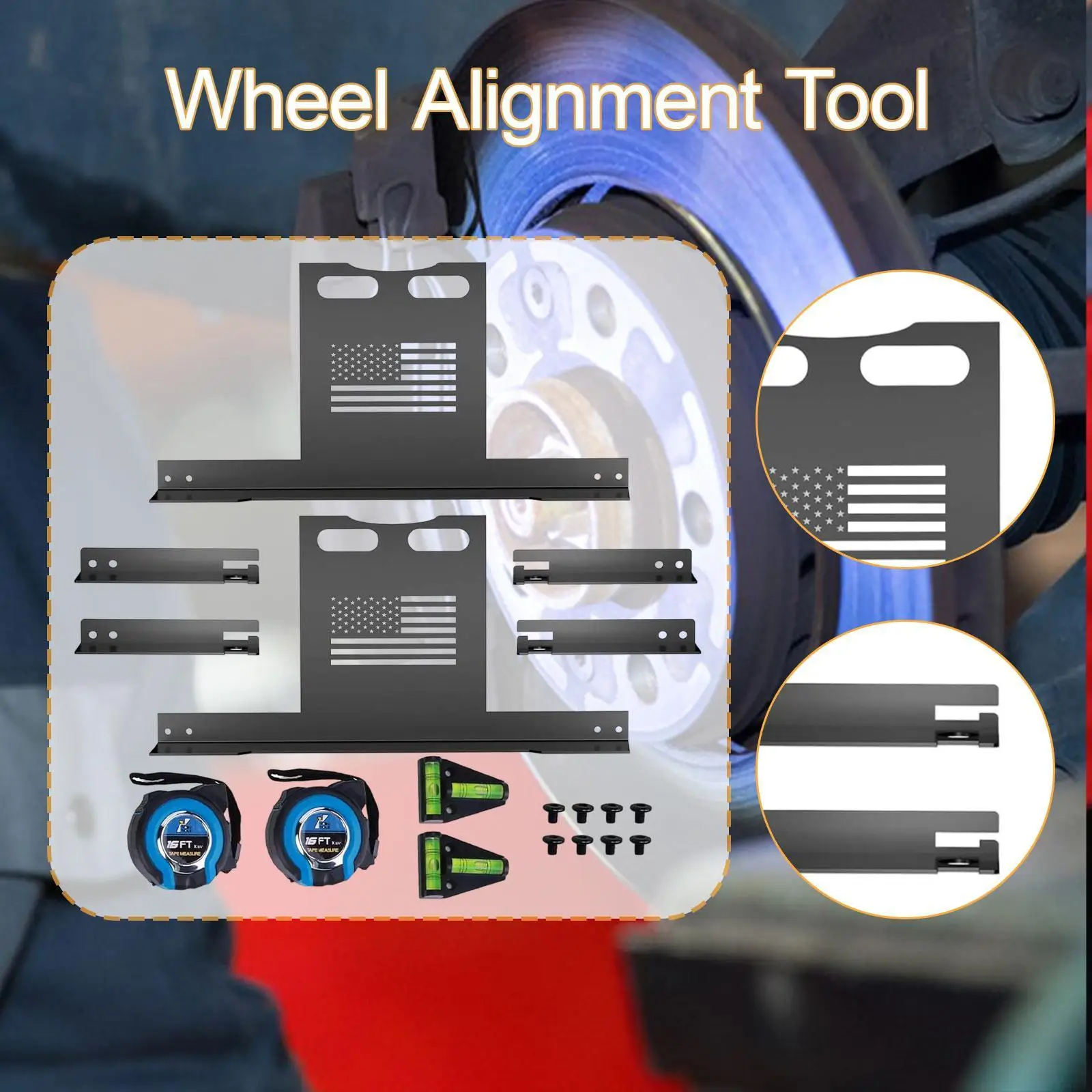 

2 Set Wheel Alignment Tool Kit Efficient High Performance with Tape