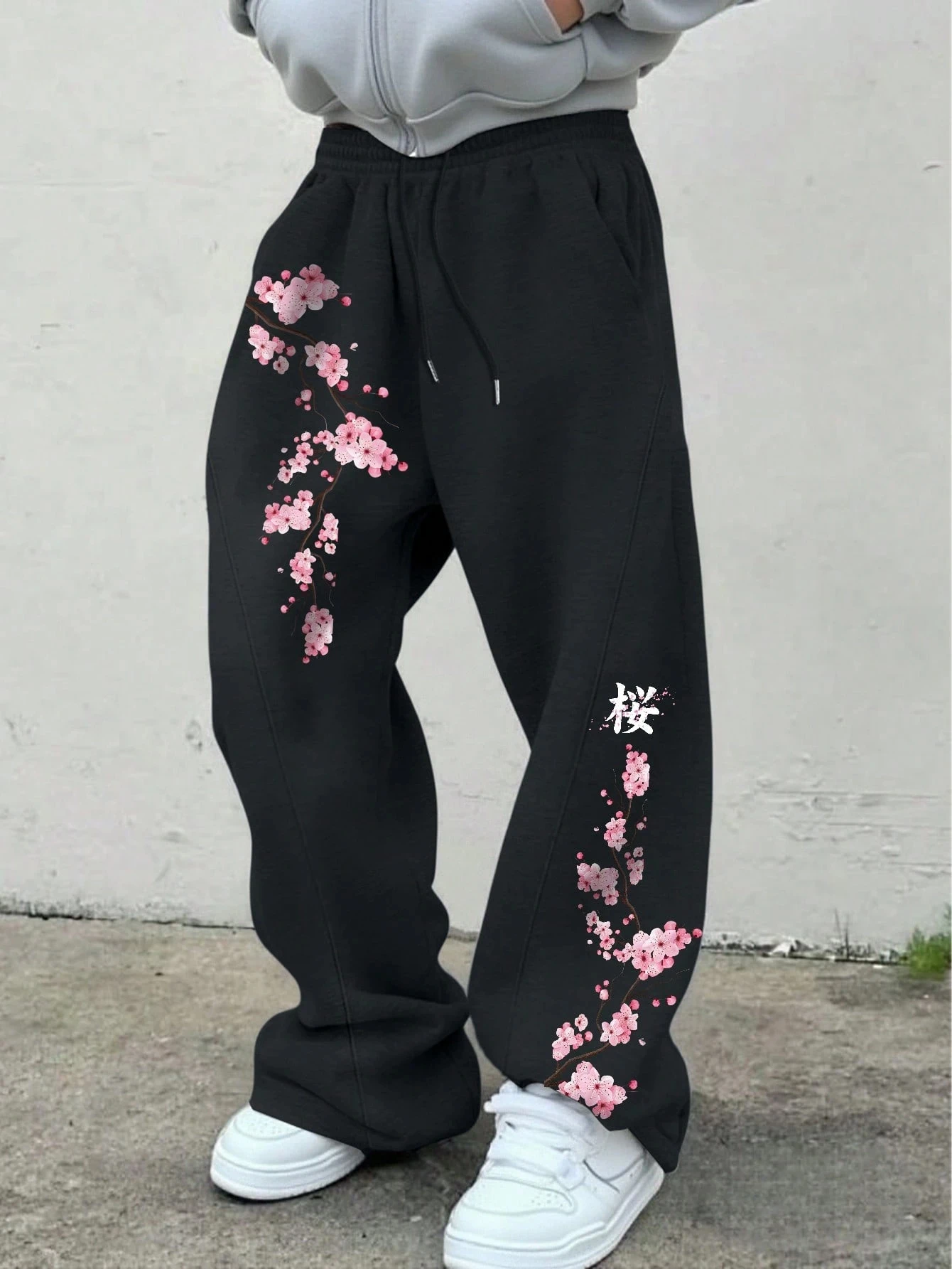 Unisex 3D Print Quick Dry Hip Hop Long Pants Men Women Cherry Blossom Floral Graphic Trousers Wide Leg Sport Drawstring Pants