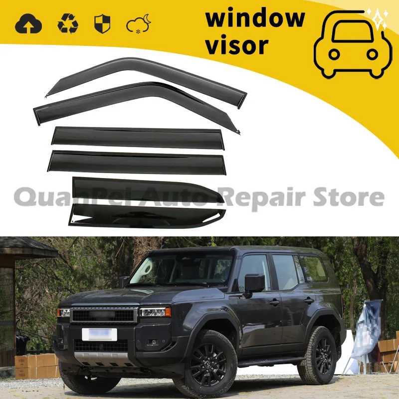 For Toyota Prado 2024 Domineering Rain Shield Door Window Eyebrow Rain Guard Decorative Accessory