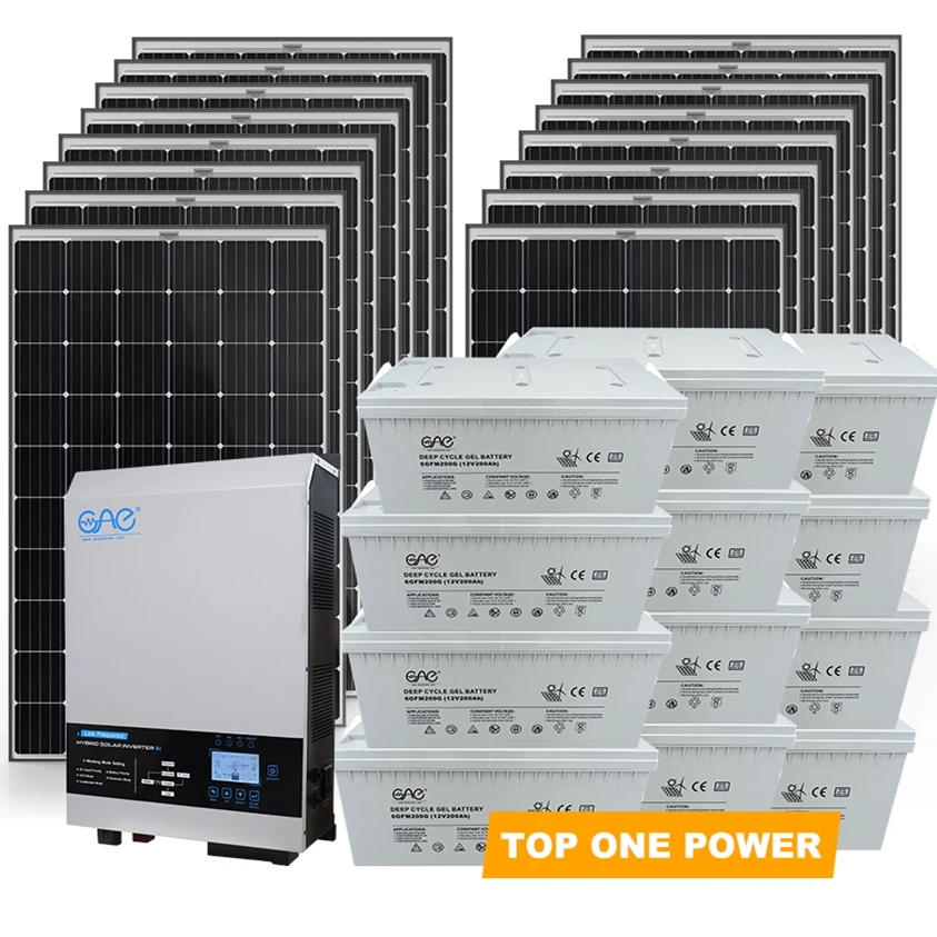 9kwp solar panel 10KWh battery 8 KW inverter Off-Grid Solar Battery Energy Storage System complete solar system including