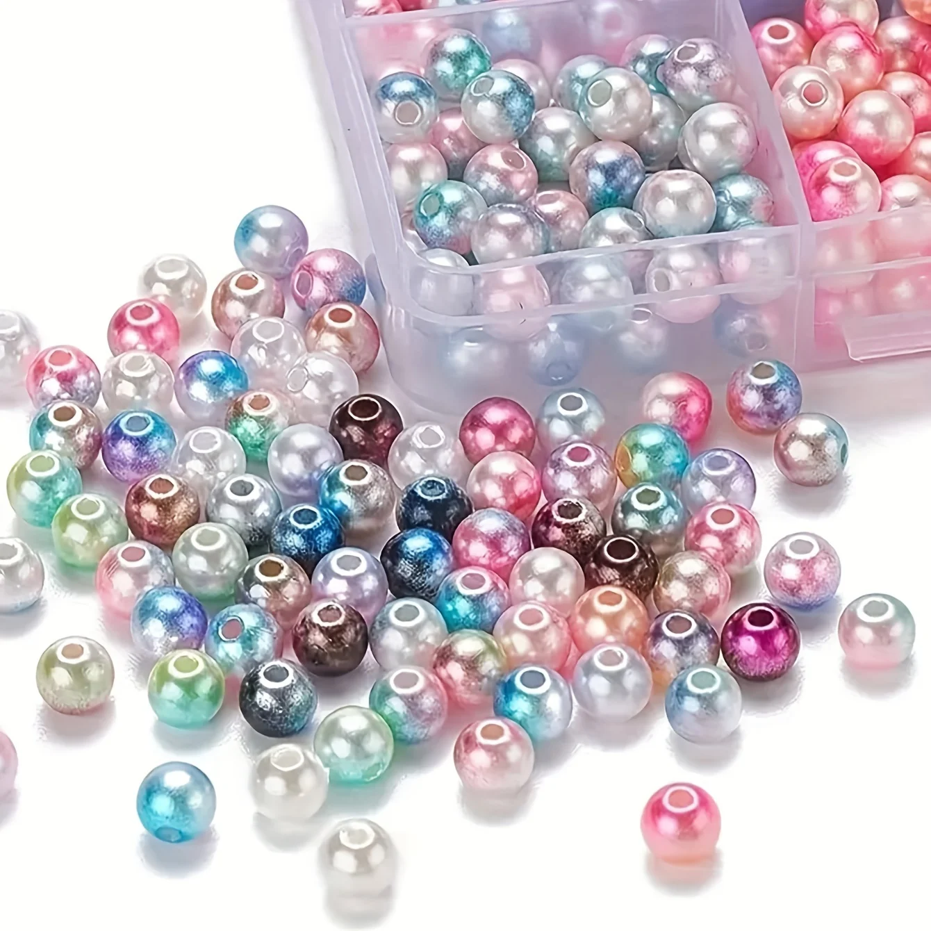 6mm dual color spray painted acrylic set box, DIY jewelry bracelet view 5