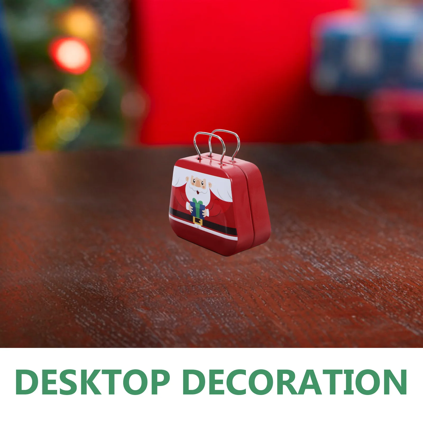 أنيقة عيد الميلاد كوكي القصدير صفيح صغير يده كاندي صندوق جولة علب عطلة البسكويت الحاويات التخزين الزخرفية #5