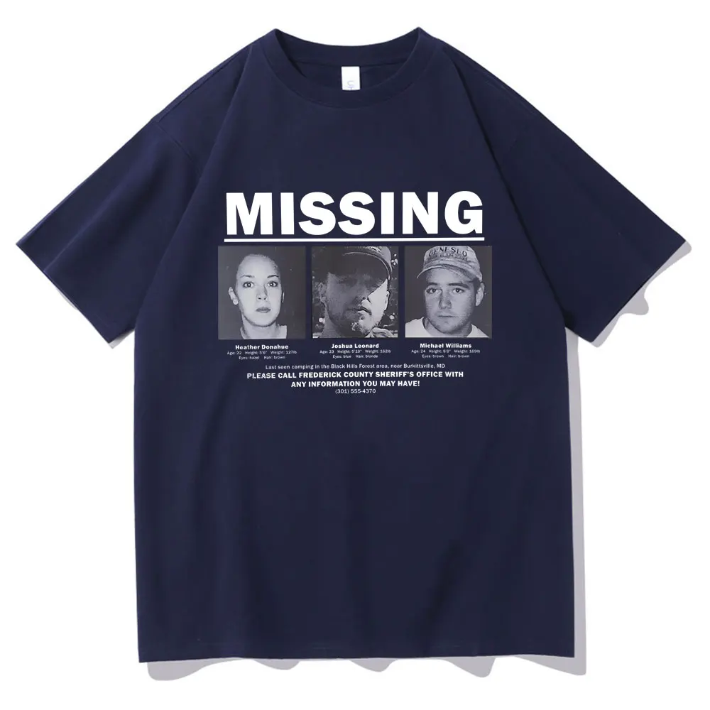 Suspense Horror Movie The Blair Witch Project Missing Mugshot Tshirt Men Women Fashion Vintage T-shirt Male Pure Cotton T Shirts