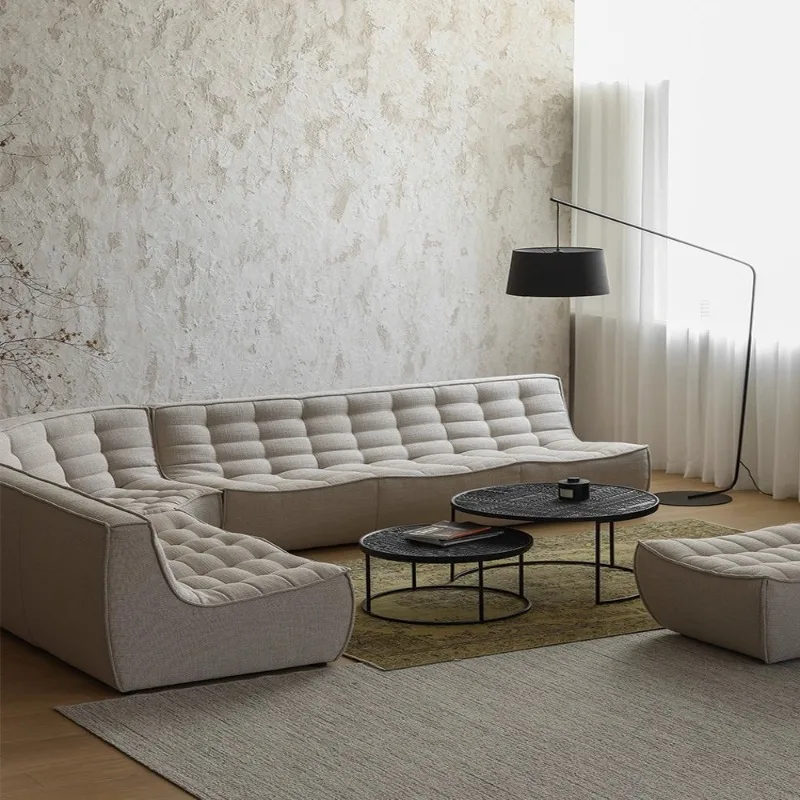 N701 وابي سابي أريكة زاوية واحدة مستوردة من القماش