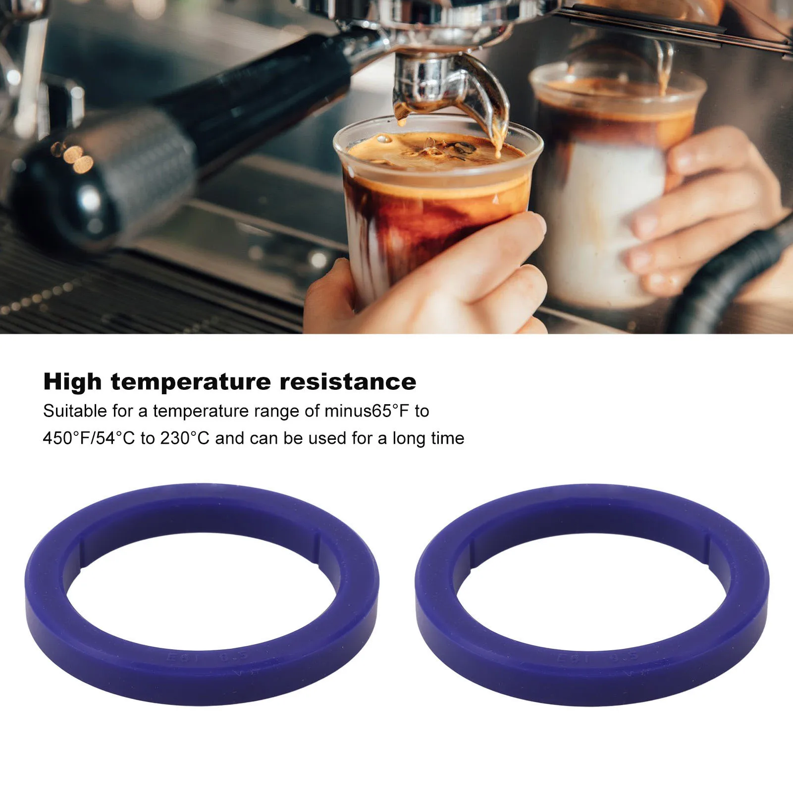 Silicone Group Head Gasket 2PCS E61 Espresso Machine Brew Sealing Ring Compatible La Pavoni Bezzera ECM Quick Mill Rocket Appia