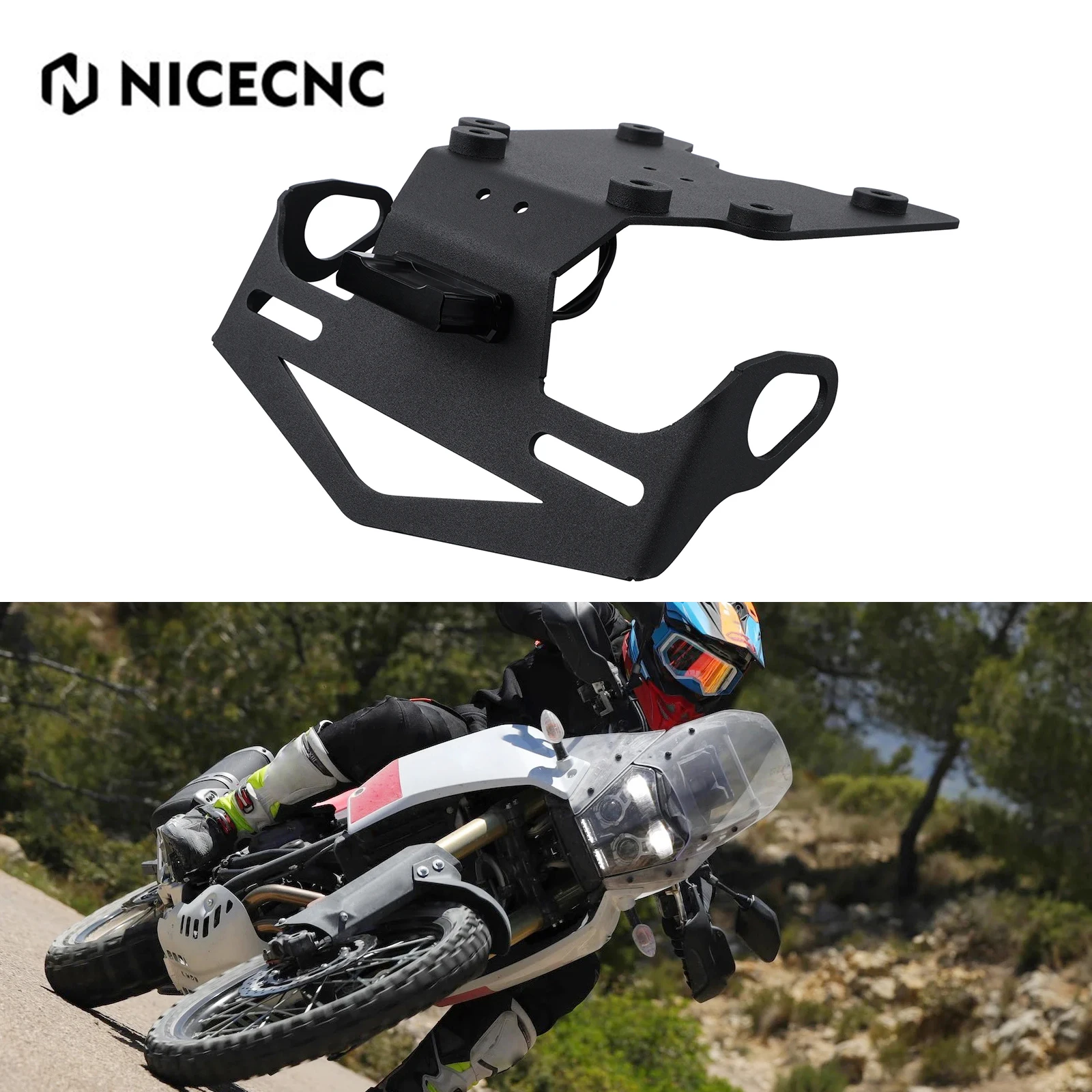 

For Yamaha Tenere 700 XT700Z Tenere700 T700 2019-2024 2020 2023 Motorcycle License Plate Holder Bracket Tail Tidy with LED Light