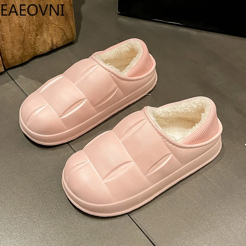 Slippers Men's Home Couple Slipper Classic Round Toe Home Cotton Shoes Keep Warm Anti-slip EAEOVNI Explosive Style Male Shoe New