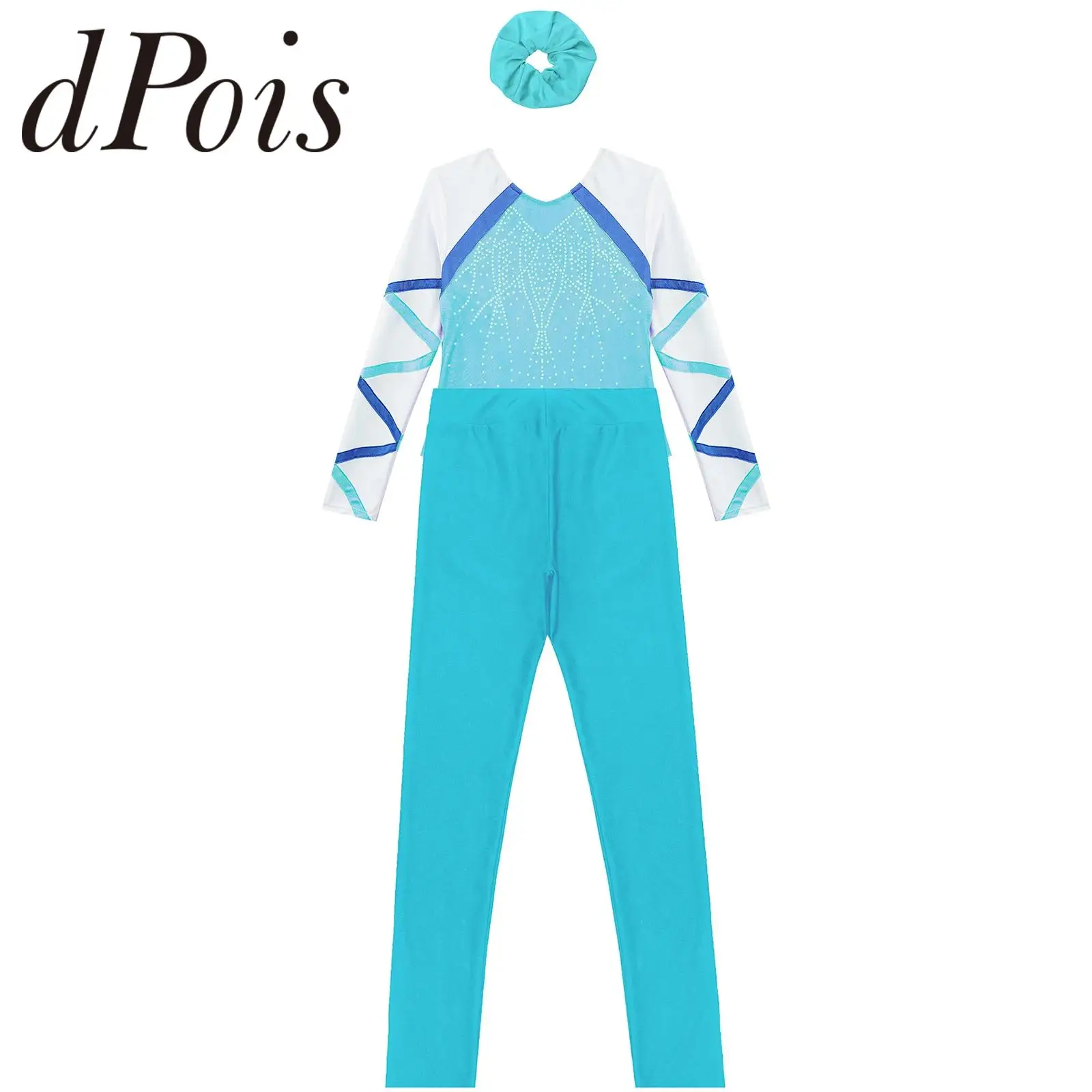 

Kids Girls Figure Skating Gymnastics Jumpsuit Ballet Outfit Long Sleeve Leotard Gymnastic Pants Girl Bodysuit Dancewear Yoga Set