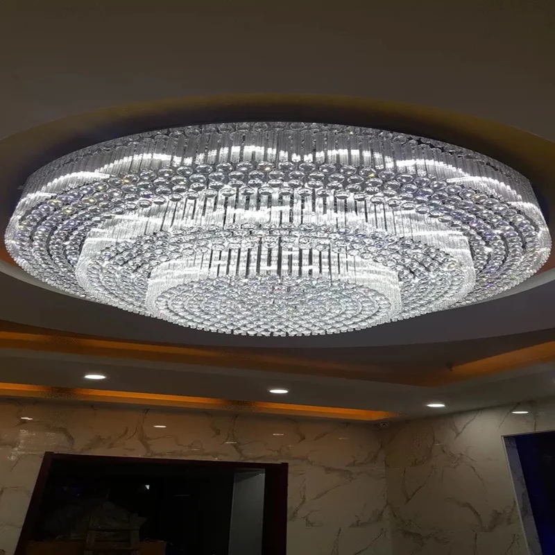 Custom Made Crystal for Hotel Lobby Villa Living Room Corridor Includes Hanging Installation-Elegant  ing