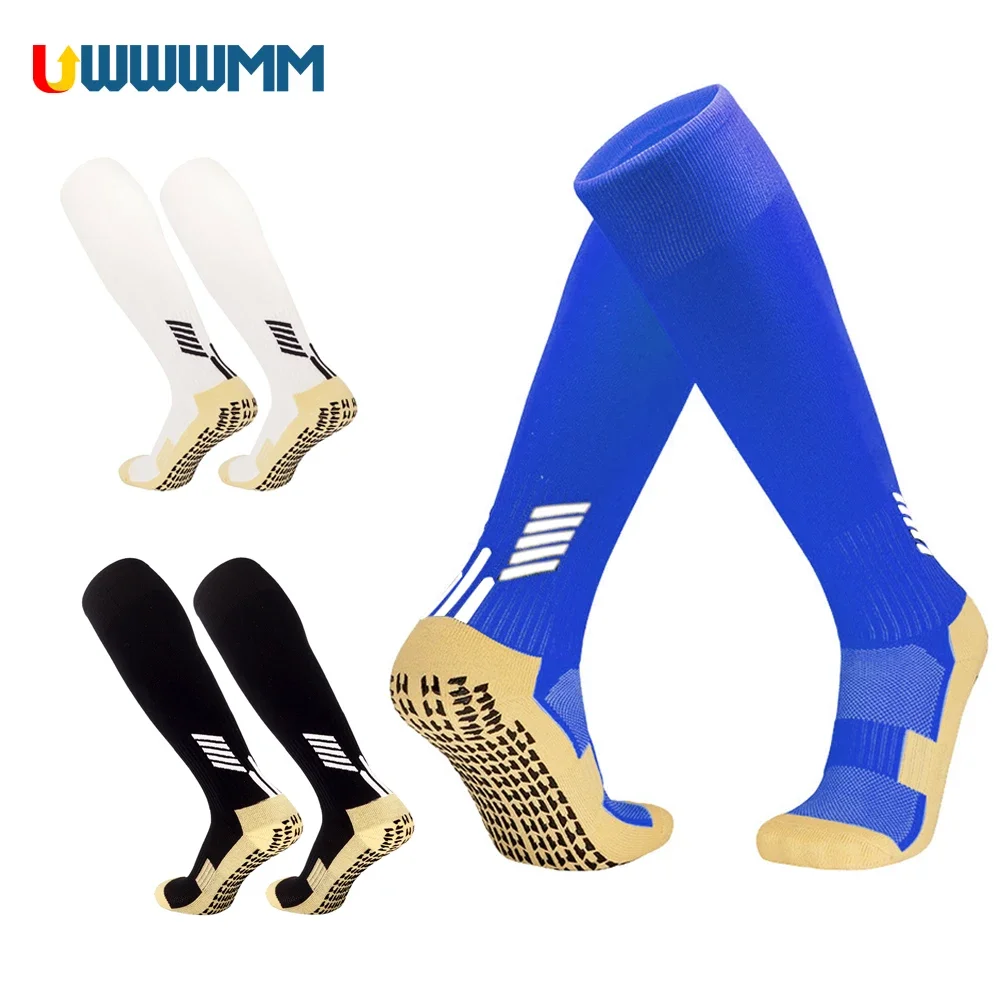 

1Pair Anti Slip Grip Socks Sports Adult/Child Compression Running Crew Socks Soccer Rubber Grip Socks Athletic Knee High Gym