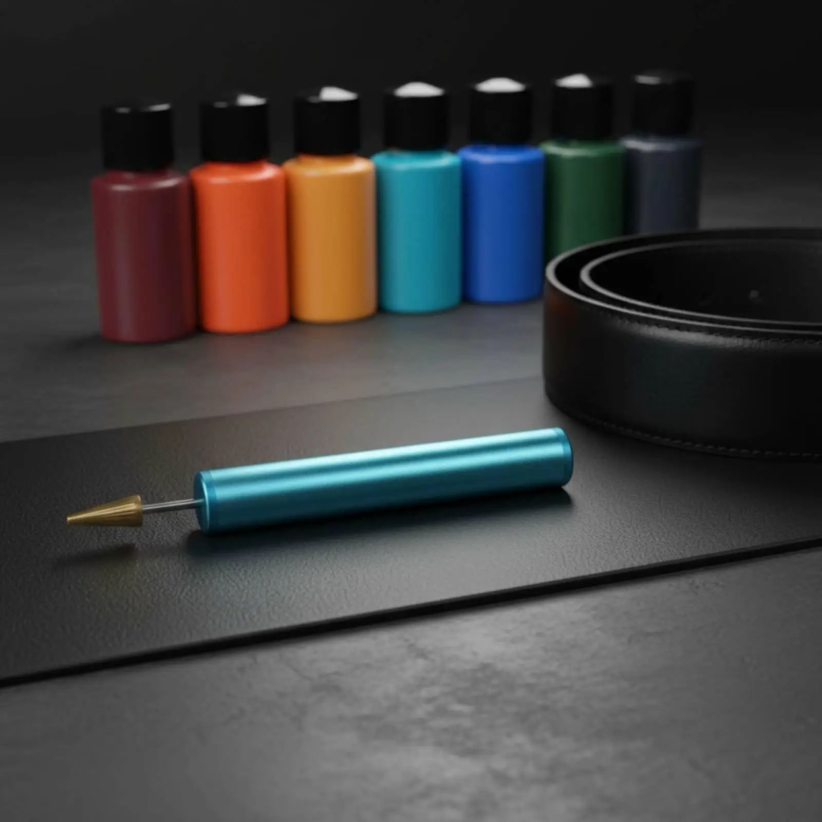 Leather Edge Roller Pen Brass Body Dual Texture Wheels for Crafting Tools Precision Oil Coating