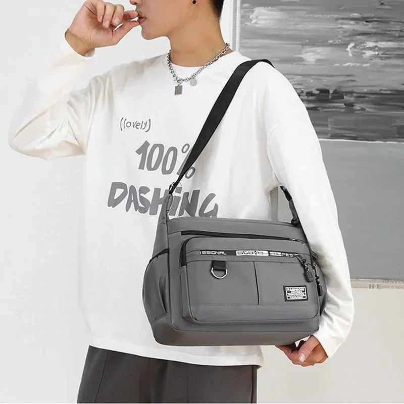 Men Oxford Messenger Bags Crossbody Bag Waterproof Bags Multifunction Briefcase Travel Work Handbags with Adjustable Strap